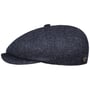 8 Panel Wool Twill Flat Cap by Balmoral blue