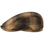 Italian Wool Check Driver Flat Cap by Stetson beige-black
