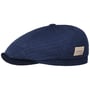 6 Panel Quilted Cotton Flat Cap by Stetson navy