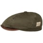 6 Panel Cotton Canvas Flat Cap by Stetson olive
