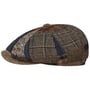 8 Panel Patchwork Flat Cap by JJ Hats blue-beige