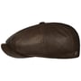 8 Panel Goat Nappa Flat Cap by Balmoral dark brown