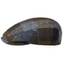 Wool Check Driver Flat Cap by Balmoral blue-olive