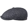 8 Panel Harris Tweed Flat Cap by JJ Hats blue