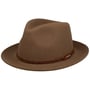 Delvane Fedora Wool Hat by Stetson light brown
