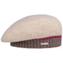 Shiny Stripe Milled Wool Beret by Seeberger oatmeal