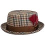 Houndstooth Pork Pie Wool Hat by Alfonso D’Este beige-brown