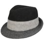 Tricolour Trilby Milled Wool Hat by Lipodo black