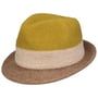 Tricolour Trilby Milled Wool Hat by Lipodo mustard