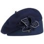 Milled Wool Beret With Flower by Lierys navy