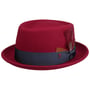 Davelio Pork Pie Wool Hat by Alfonso D’Este dark red