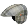 Harris Tweed Flat Cap with Ear Flaps by Mayser green