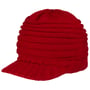 Narevya Knit Beanie Hat with Peak by McBURN red