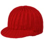 Uni Knit Beanie Hat with Peak by McBURN red