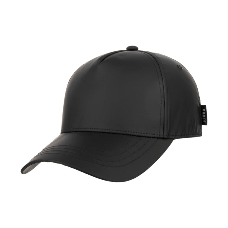 Plain black leather cap on sale