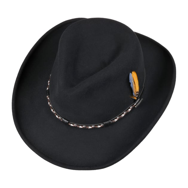 Widmann Chapeau Caballero Felt | Noir Avec Signe Zorro | Tour De Tête 53 Cm | Dès Enfant