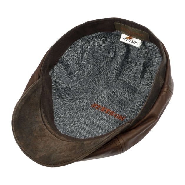 Brooklin Leather Flat Cap by Stetson - £149.00