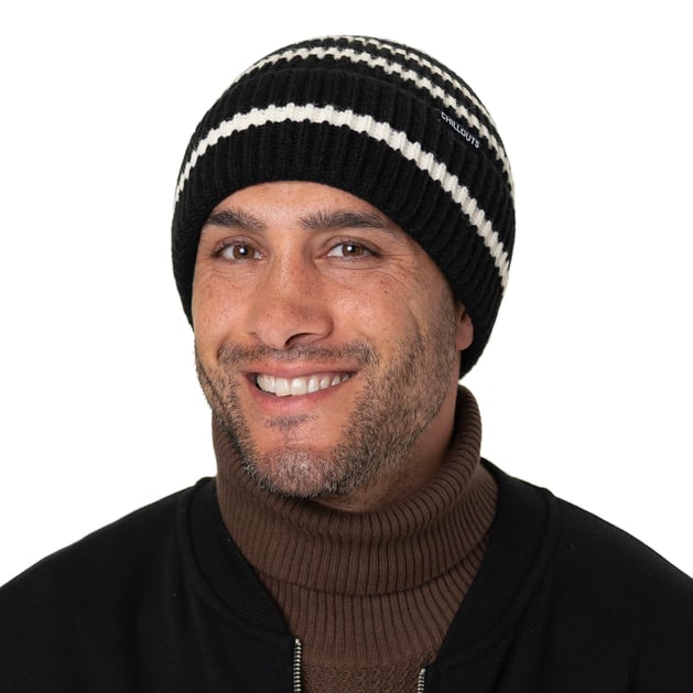 MARMOT 100% Wool Striped Tassel Beanie Ski Winter Hat Black White | One Size MARMOT BEANIE WINTER LINED HAT - UNISEX ONE SIZE | eBay UK main image 2